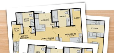 Sample floor plans of Inverness apartment