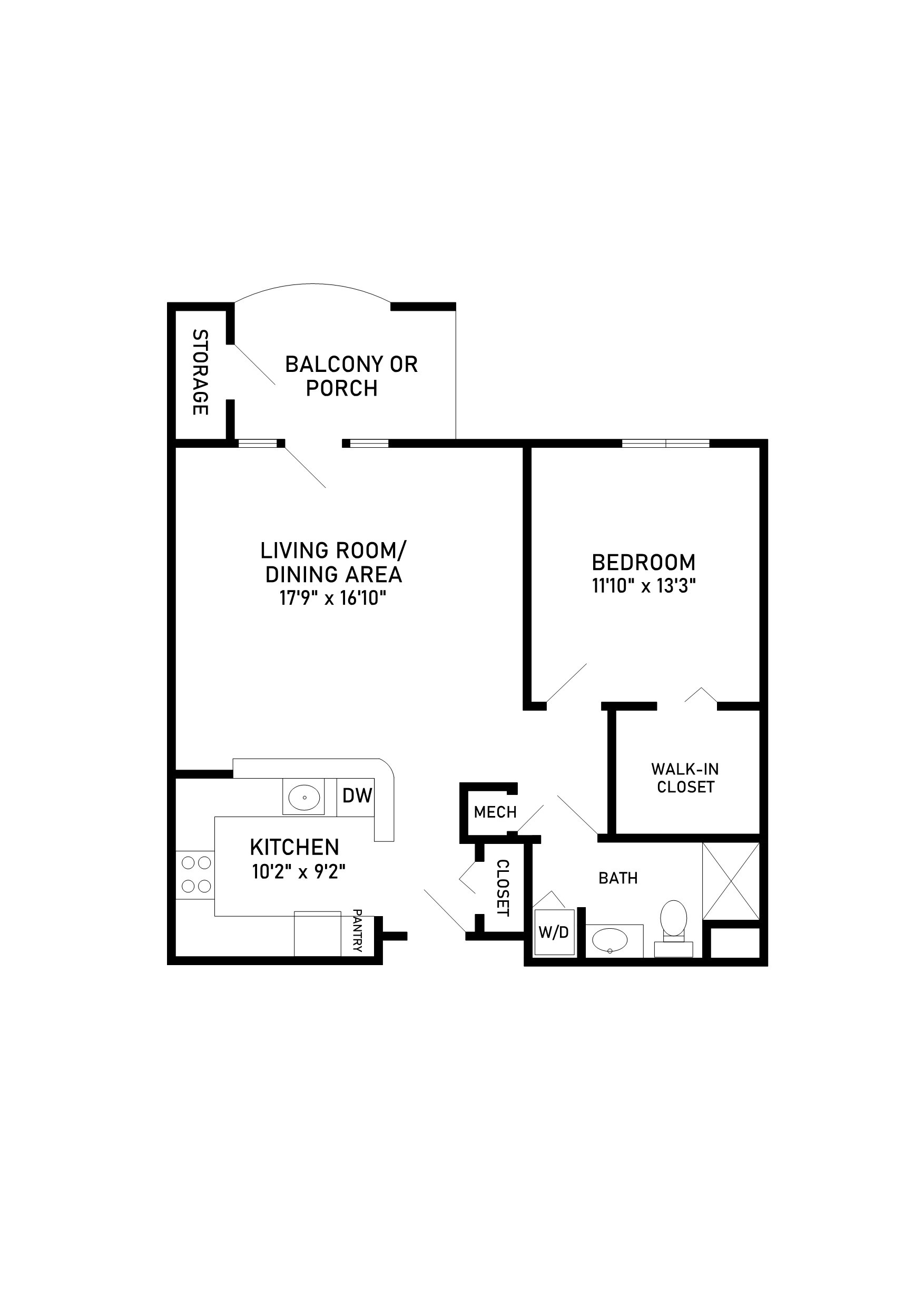 Balmooe floor plan 1 bedroom 1 bathroom 857 square feet