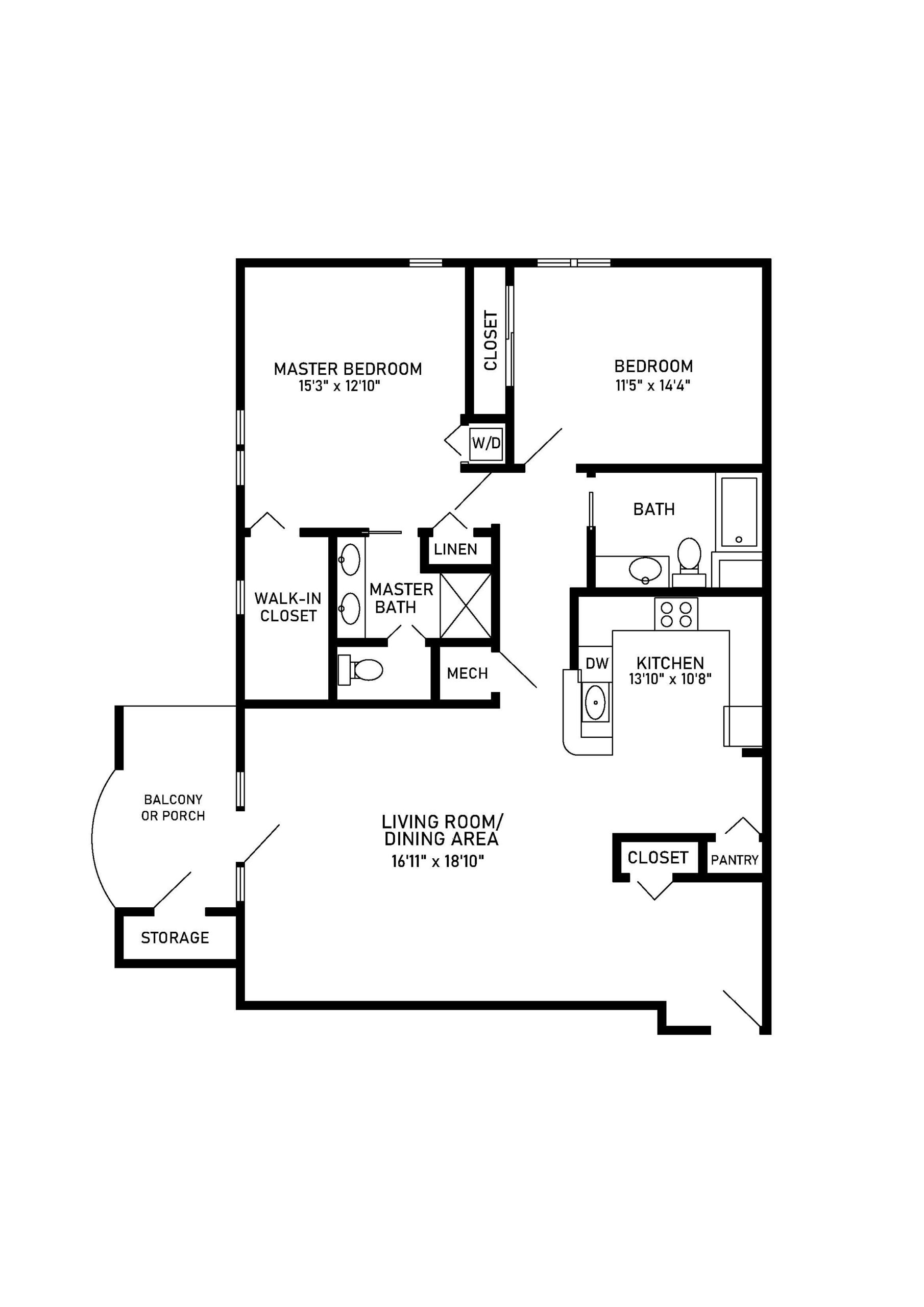 huntly floor plan 2 bedroom 2 bathroom 1386 square feet