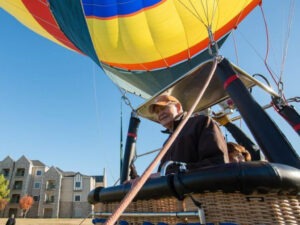 Man in hot air balloon