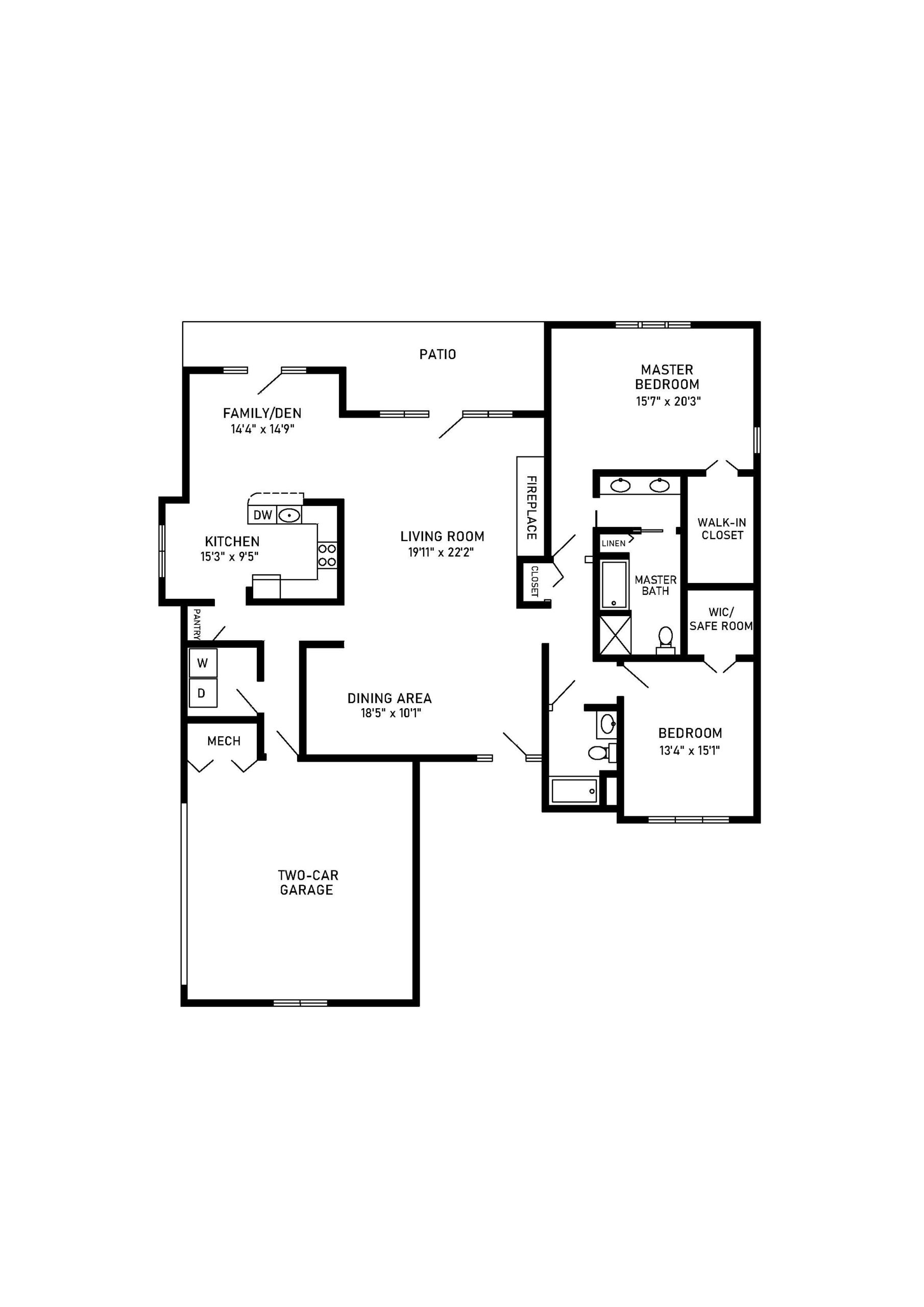 meyers floor plan 2 bedroom 2 bathroom 2308 square feet